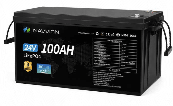 Navvion 24 V 100 Ah LiFePO4 drop-in battery